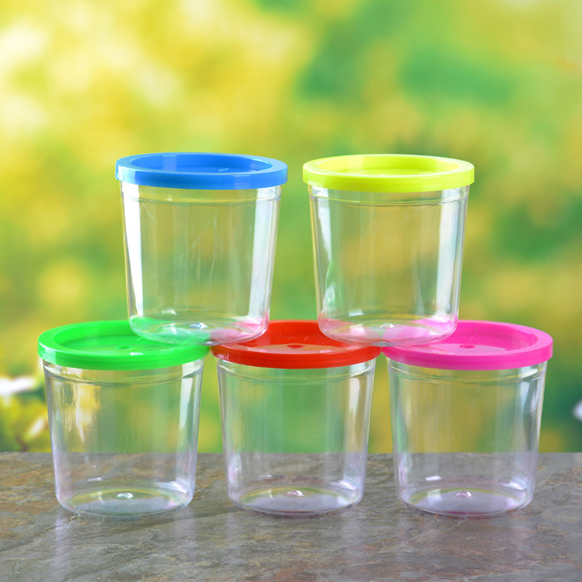 20PCS Mini Fish Cups with Lids Portable Clear Containers