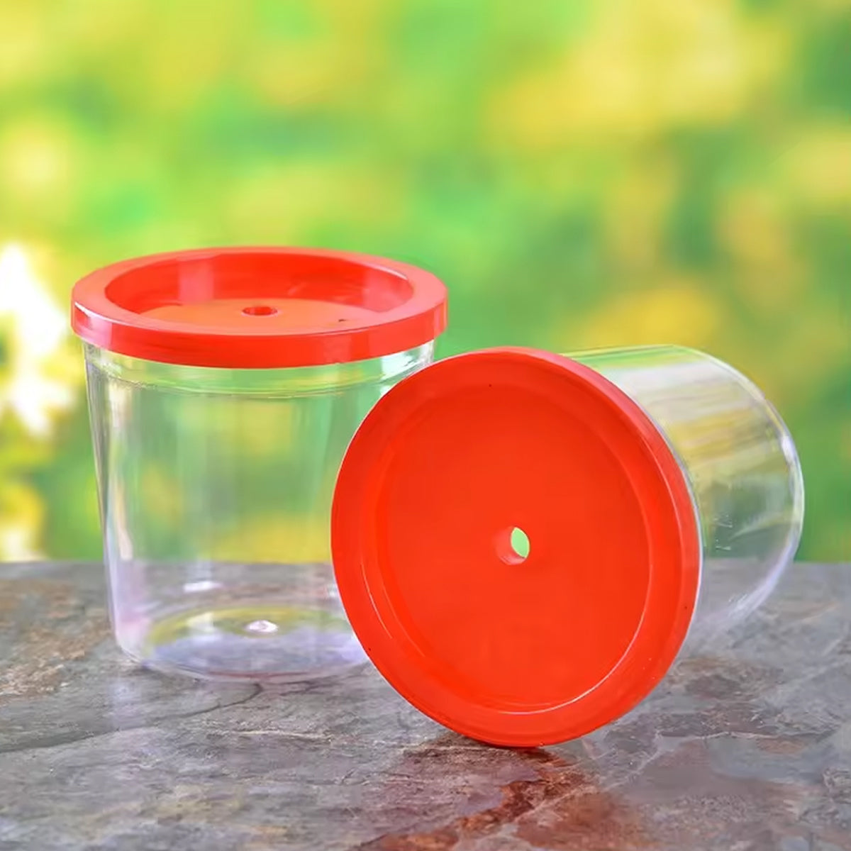 20PCS Mini Fish Cups with Lids Portable Clear Containers
