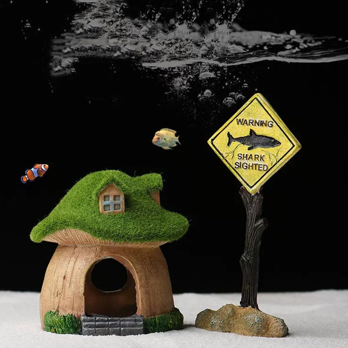 Aquarium Moss Mushroom House Aquascape Crafts Fish Shrimp Hiding Decoration