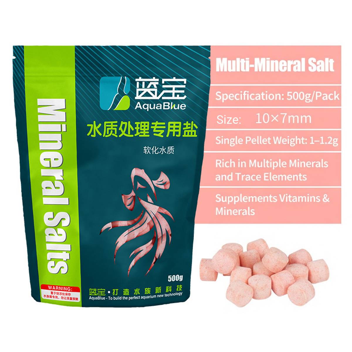 Aquarium fish salt 2-pack stress relief tonic – product view 4