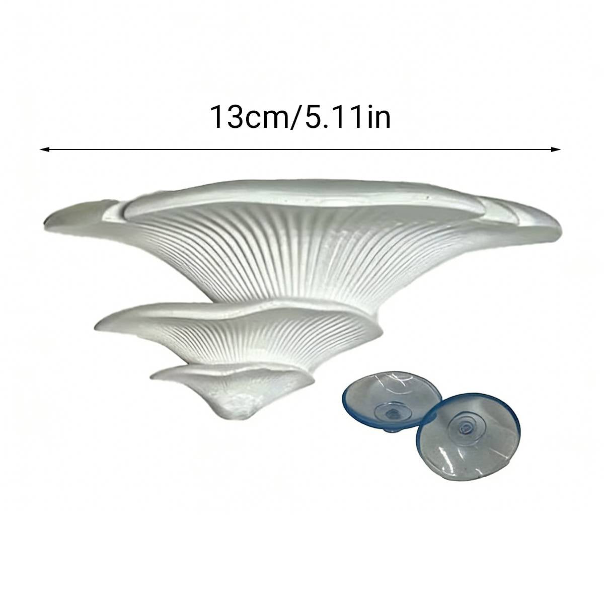 Resin mushroom terrarium ledge with two suction cups – product view 12