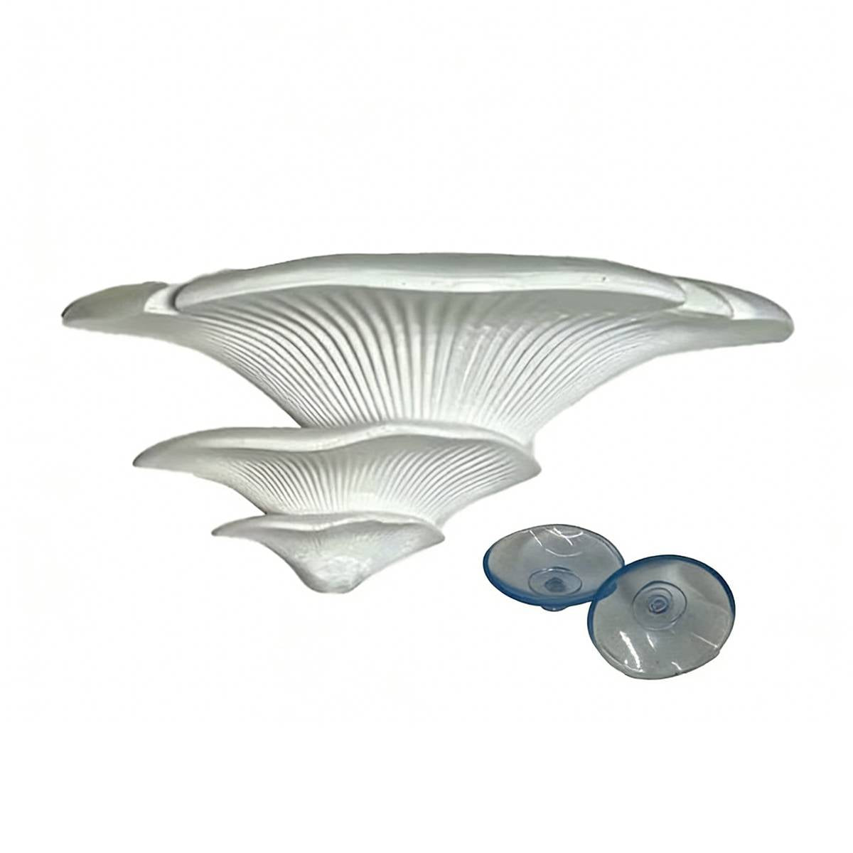 Resin mushroom terrarium ledge with two suction cups – product view 3