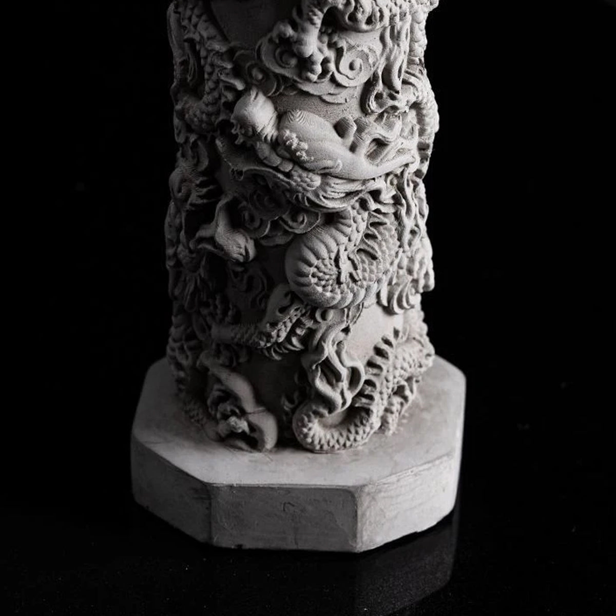 Nine-Dragon Decorative Cement Column