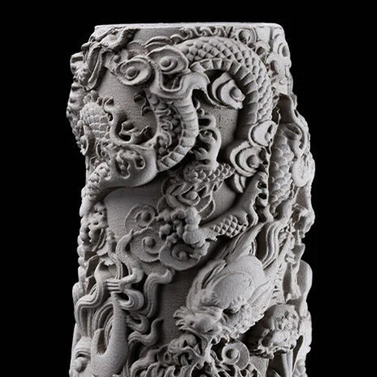 Nine-Dragon Decorative Cement Column