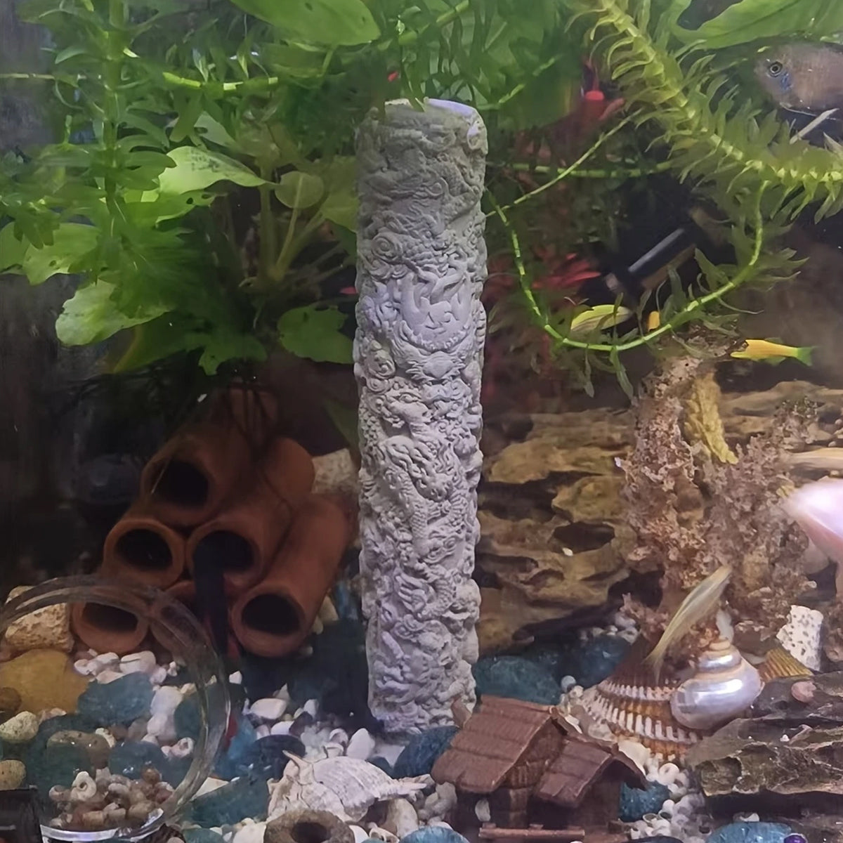 Nine-Dragon Decorative Cement Column