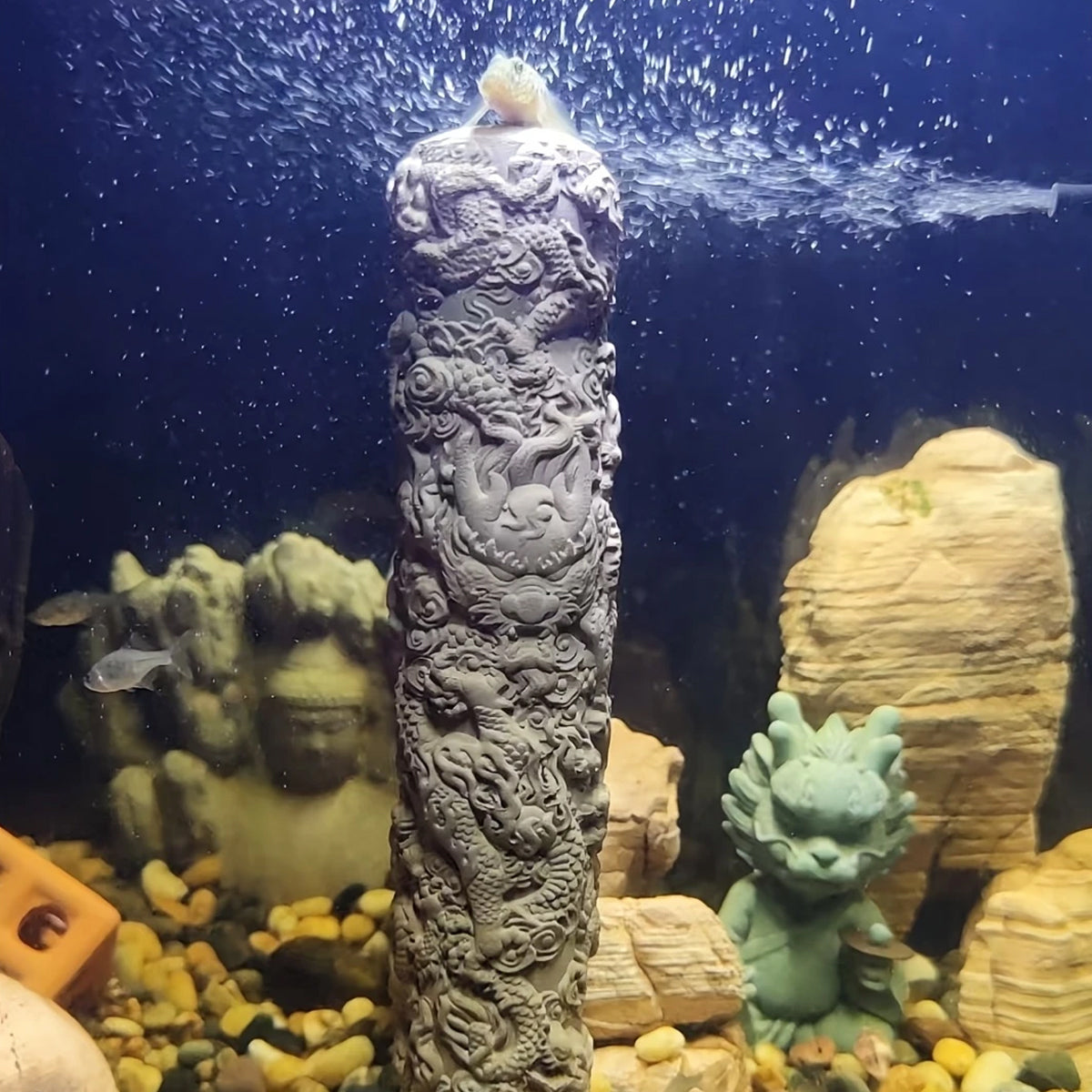 Nine-Dragon Decorative Cement Column