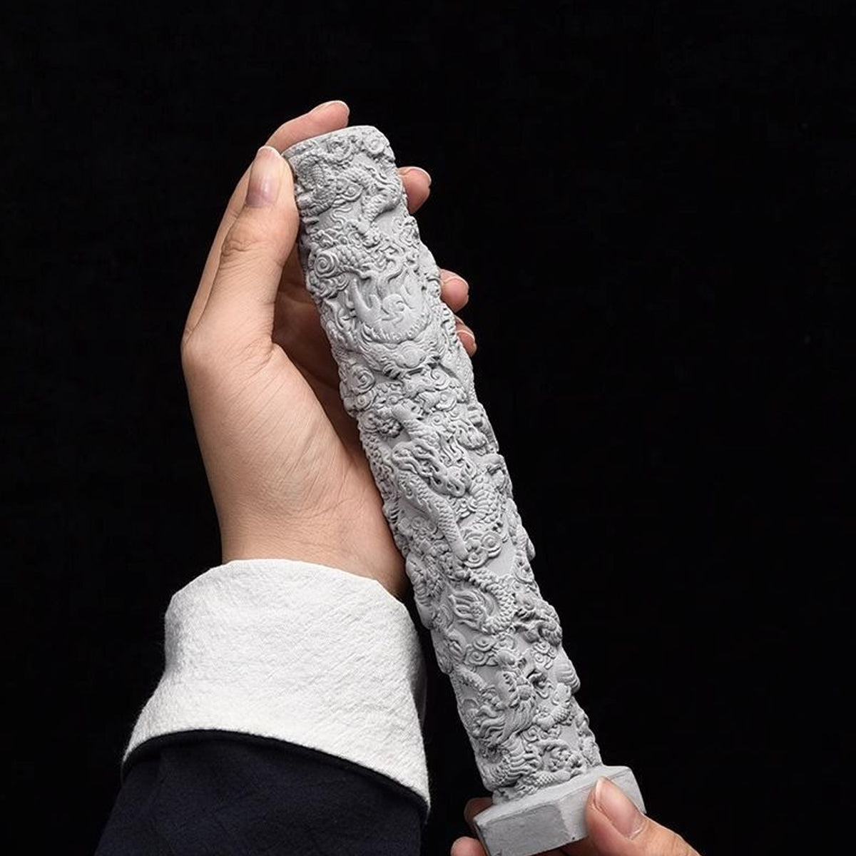 Nine-Dragon Decorative Cement Column