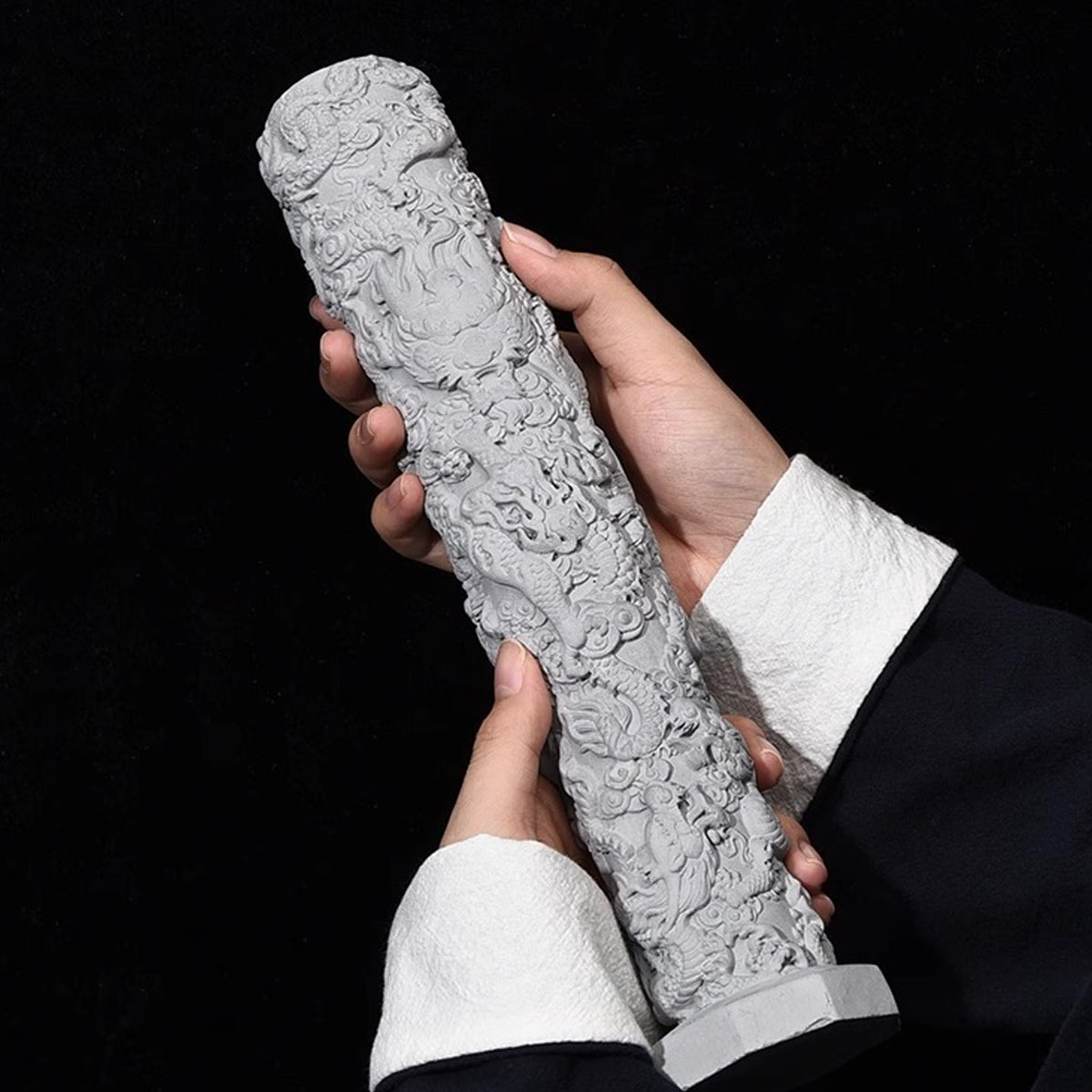 Nine-Dragon Decorative Cement Column