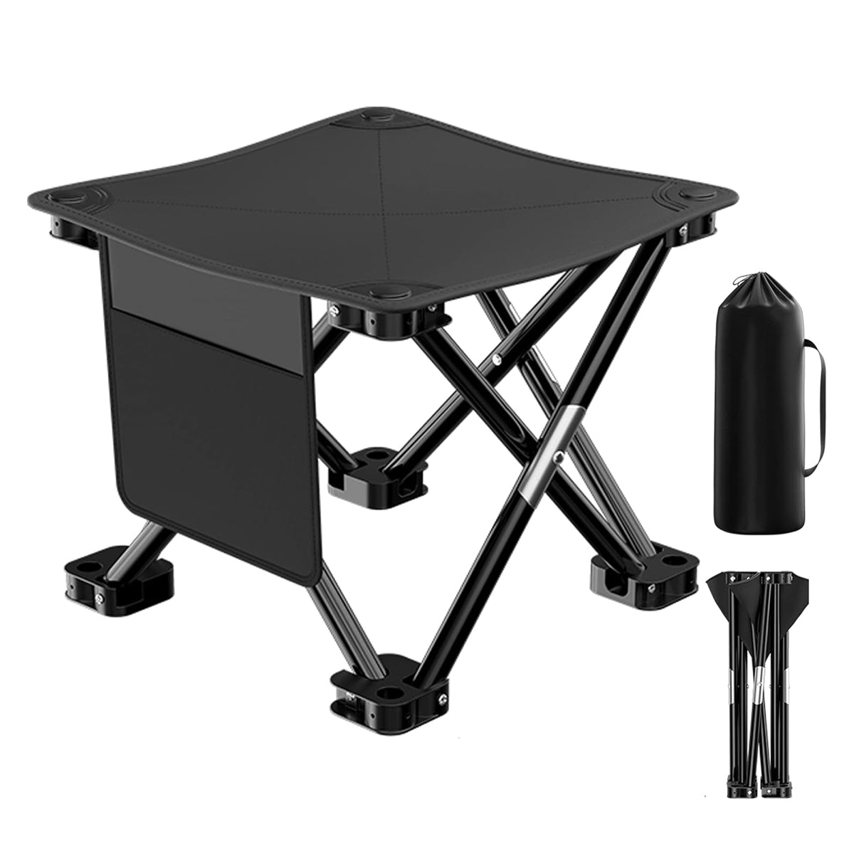 Compact Folding Camping Chair with Pocket and Carry Bag