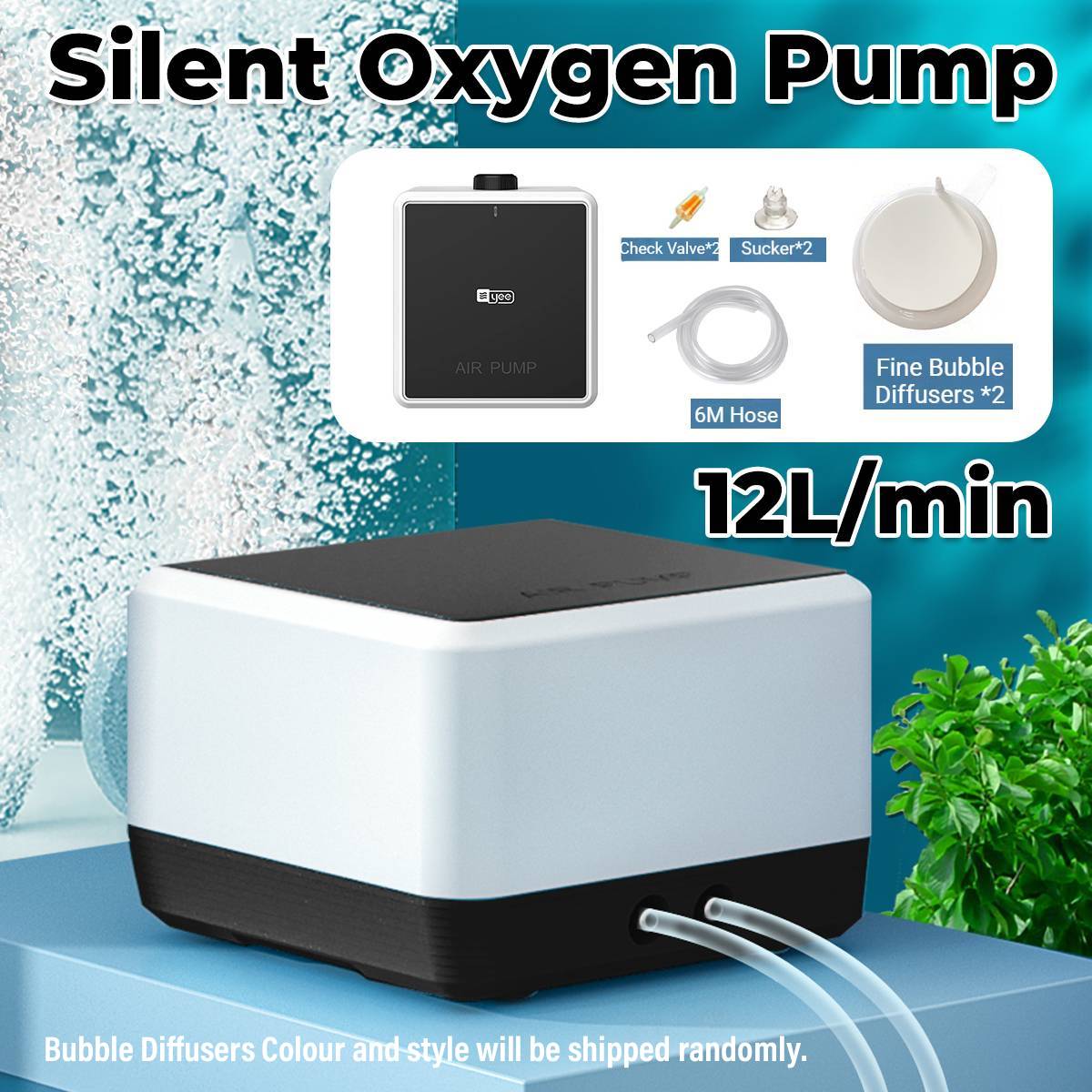 Yee Silent Oxygen Pump 12L/min Aquarium Air Pump