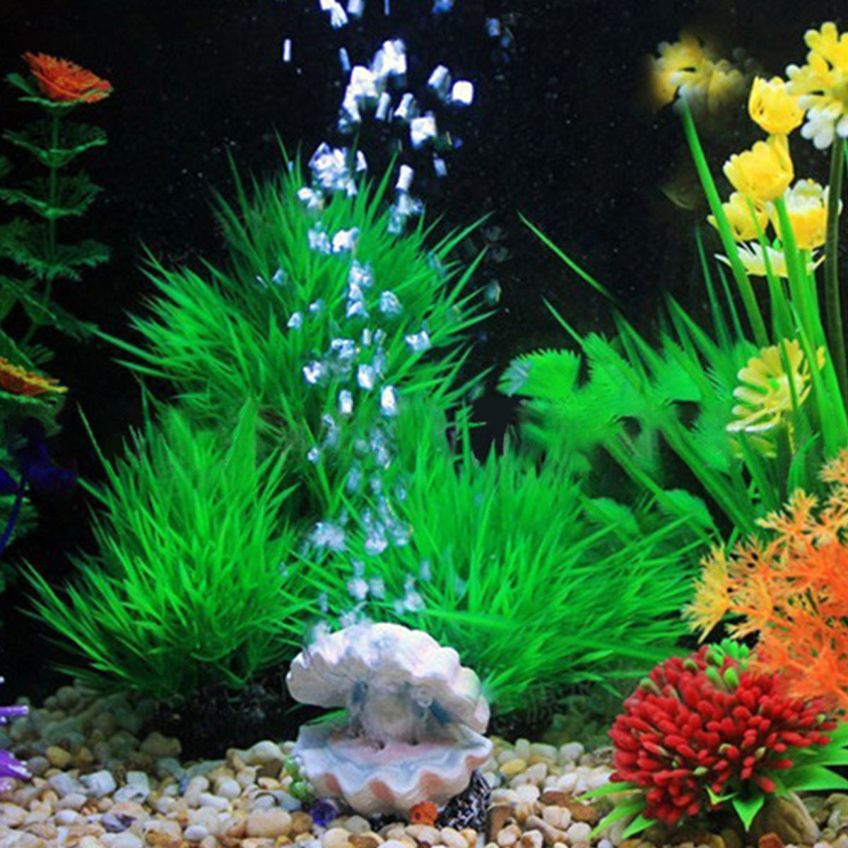 Aquarium Pearl Shell Decoration with Bubble Oxygenator