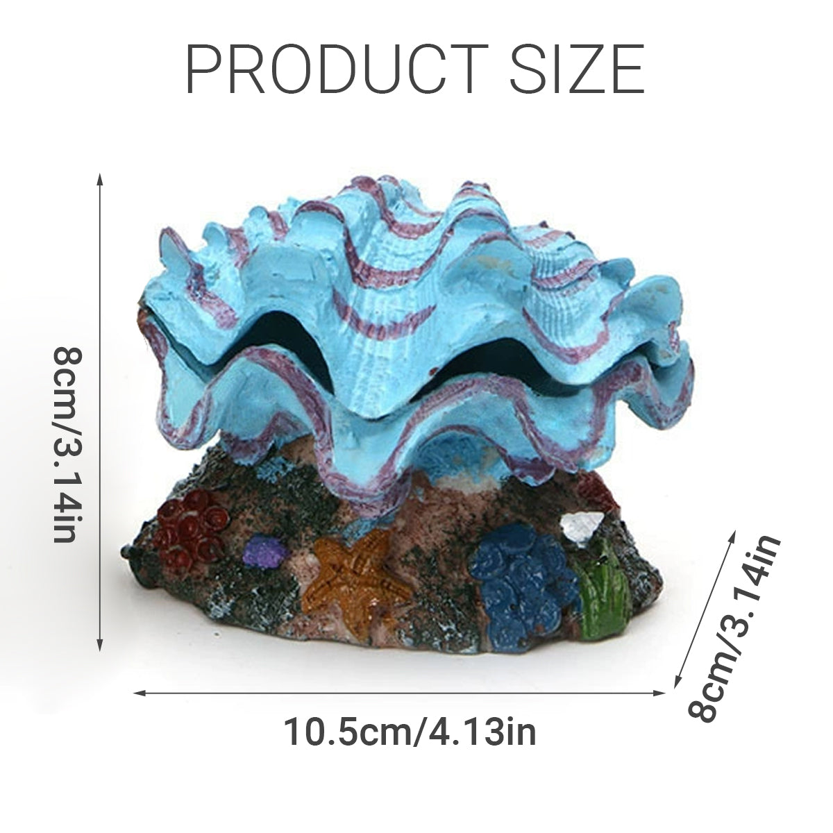 Animated Clam Shell Aquarium Ornament