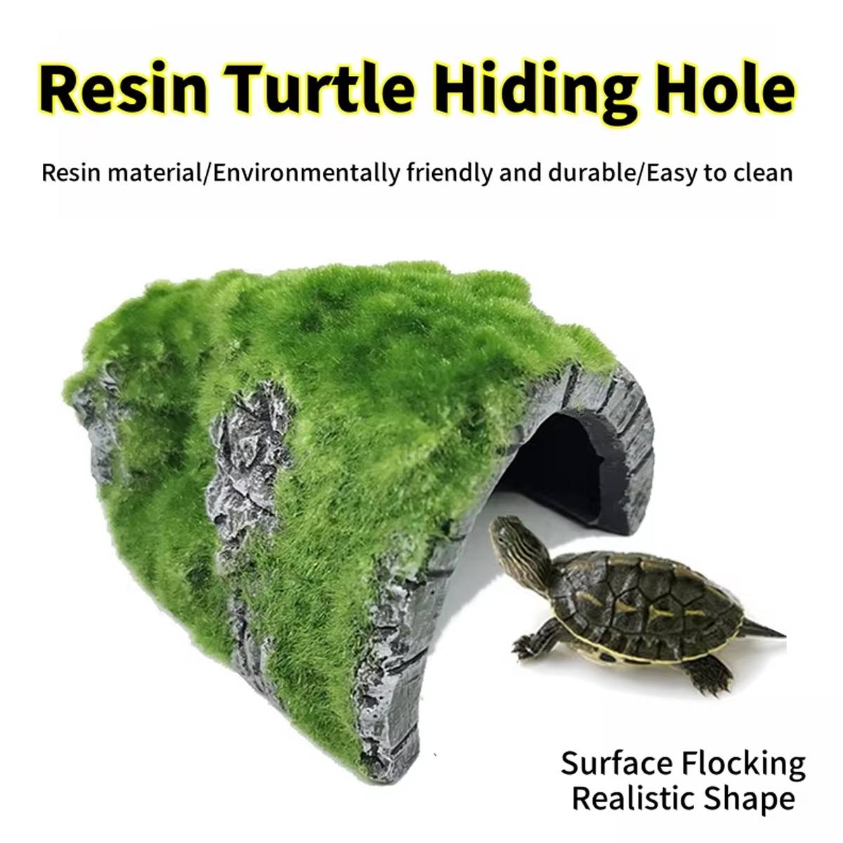Aquarium Hideout Cave Moss Rock Decor
