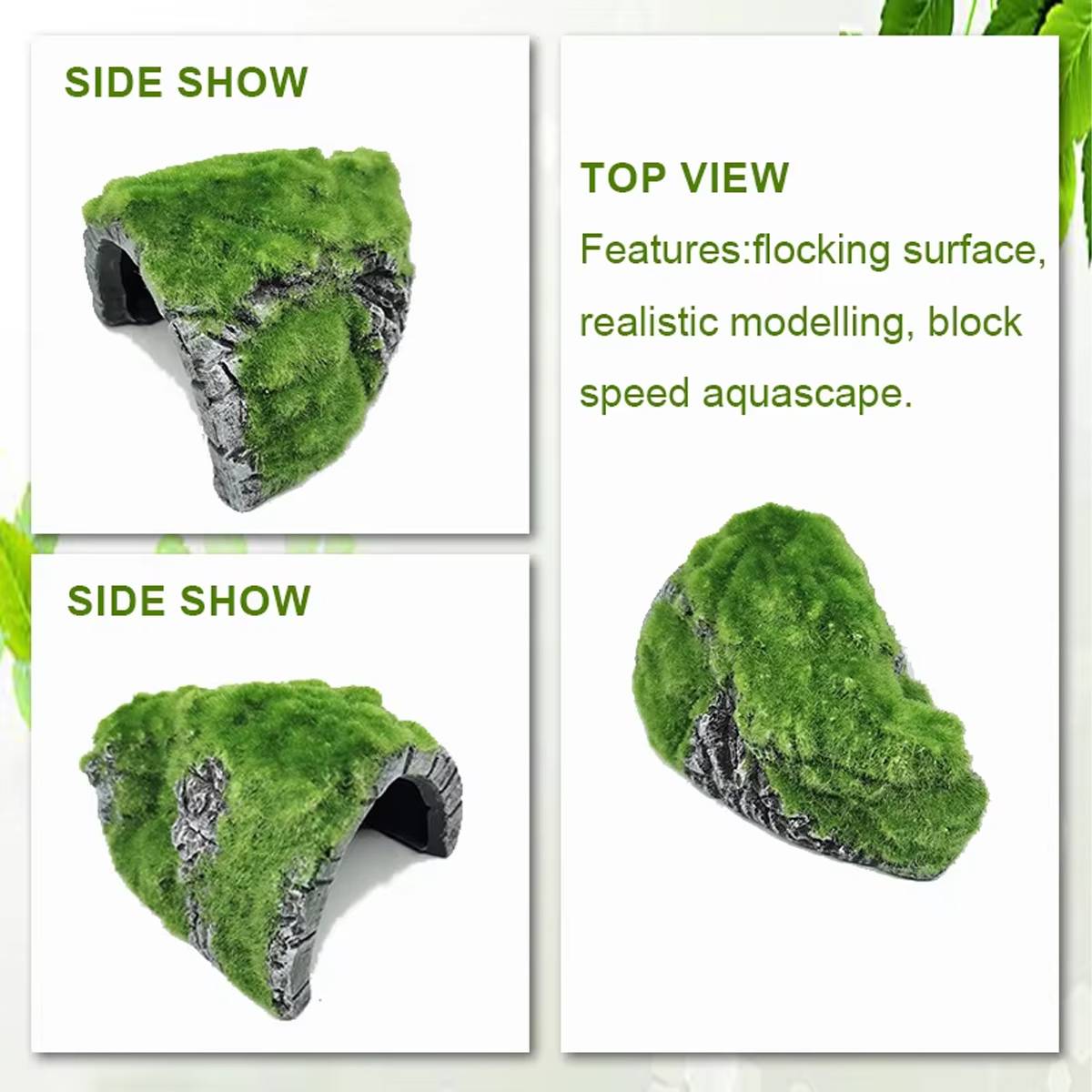 Aquarium Hideout Cave Moss Rock Decor