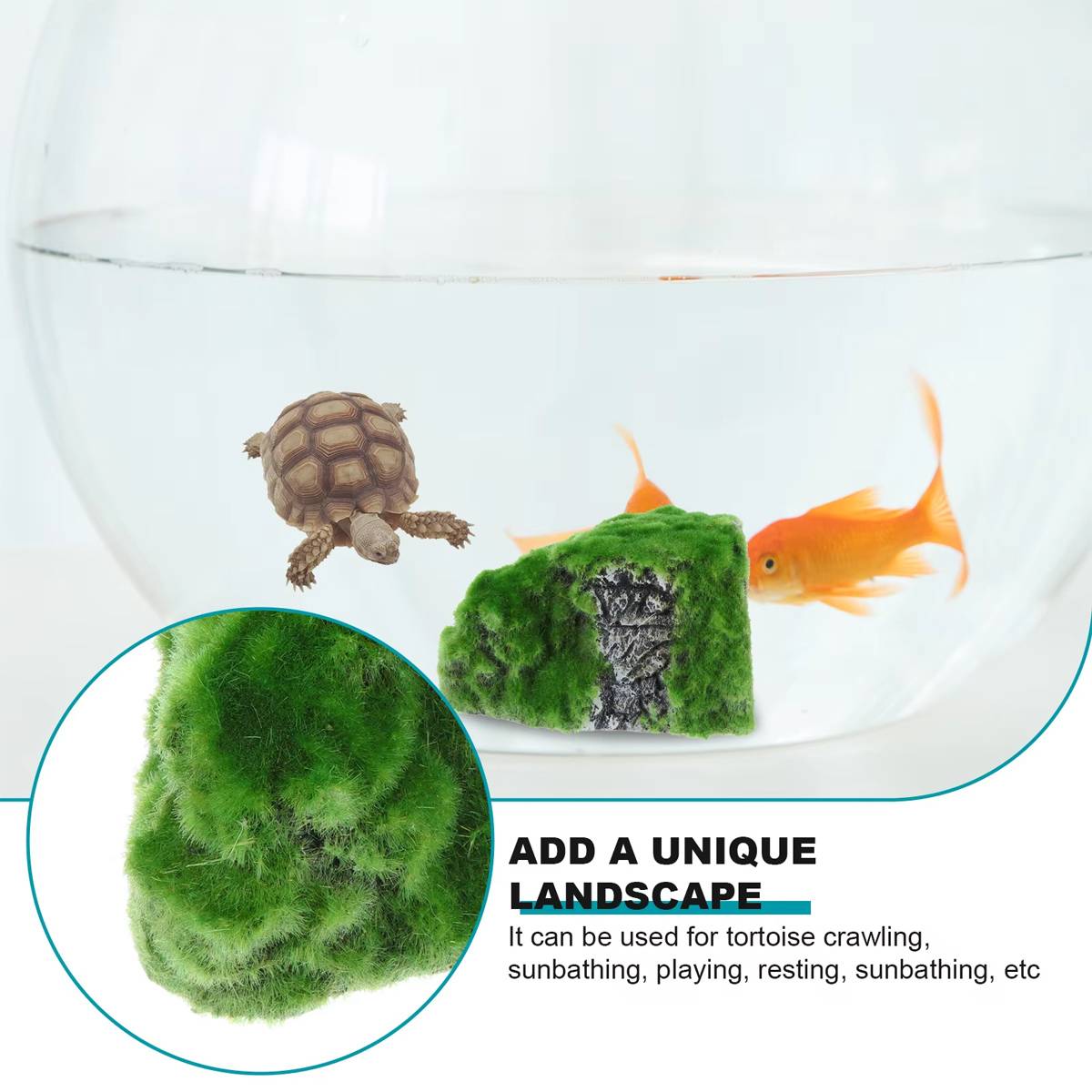 Aquarium Hideout Cave Moss Rock Decor