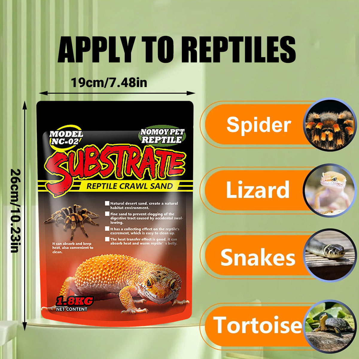 Pet Sand for Tortoises Snakes Lizards Spiders Multi-colour Reptile Habitat Decor
