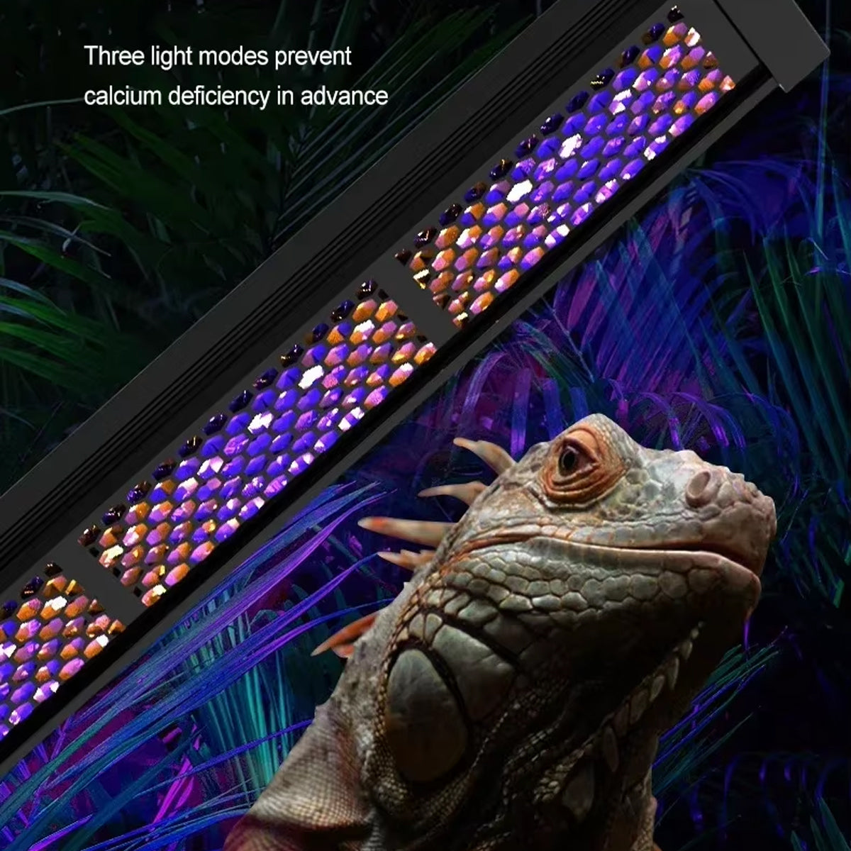 Adjustable Reptile UVB LED Light with Timer and UVA Support