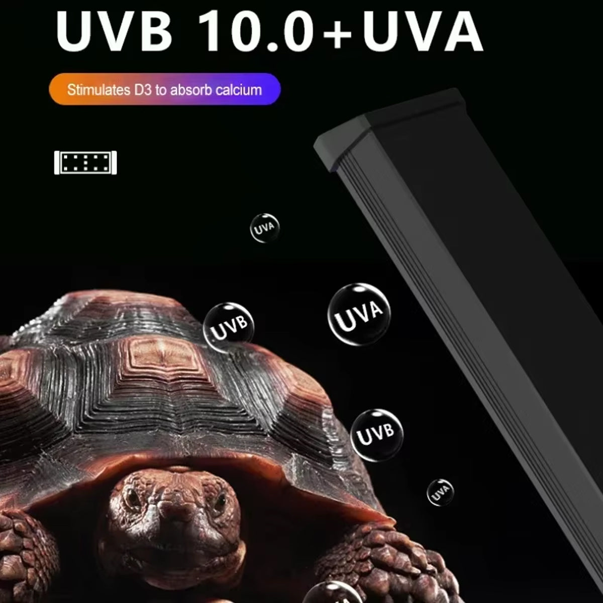 Adjustable Reptile UVB LED Light with Timer and UVA Support