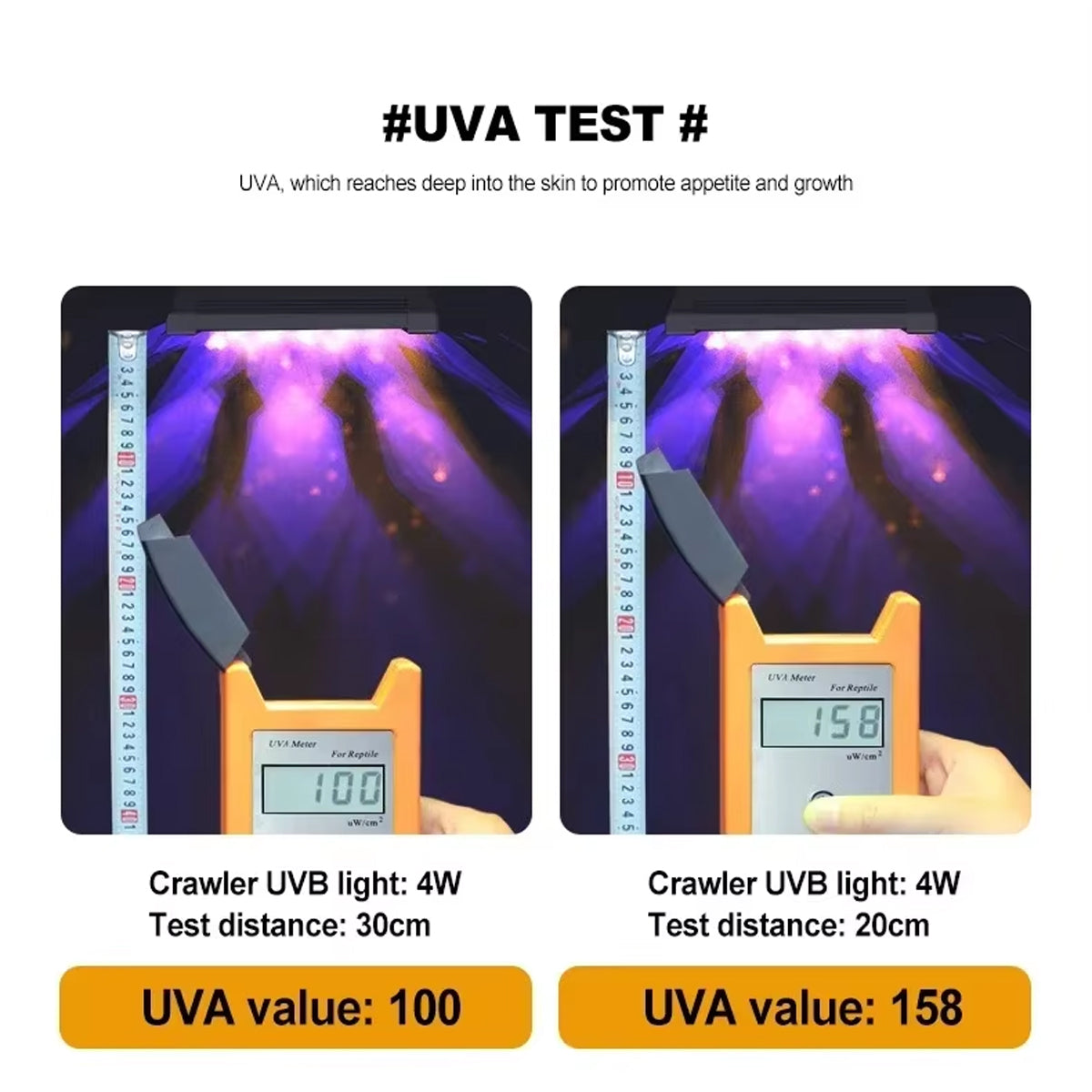 Adjustable Reptile UVB LED Light with Timer and UVA Support
