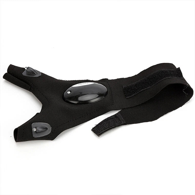 2x LED Light Fishing Finger Gloves for Night Rescue Use