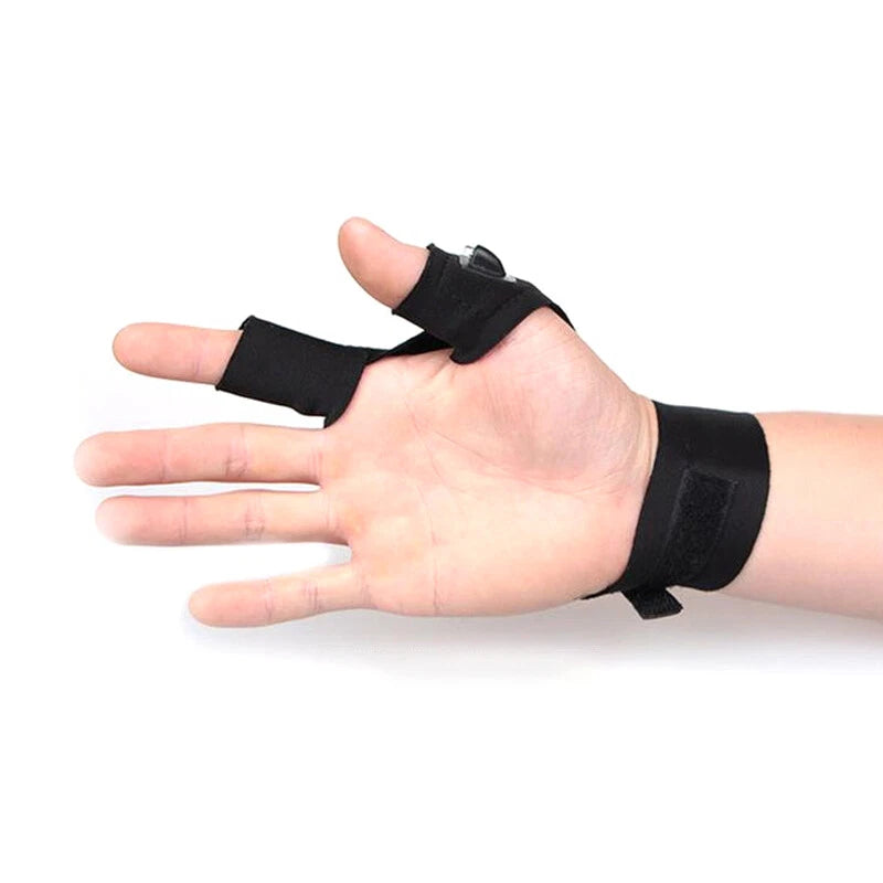 2x LED Light Fishing Finger Gloves for Night Rescue Use