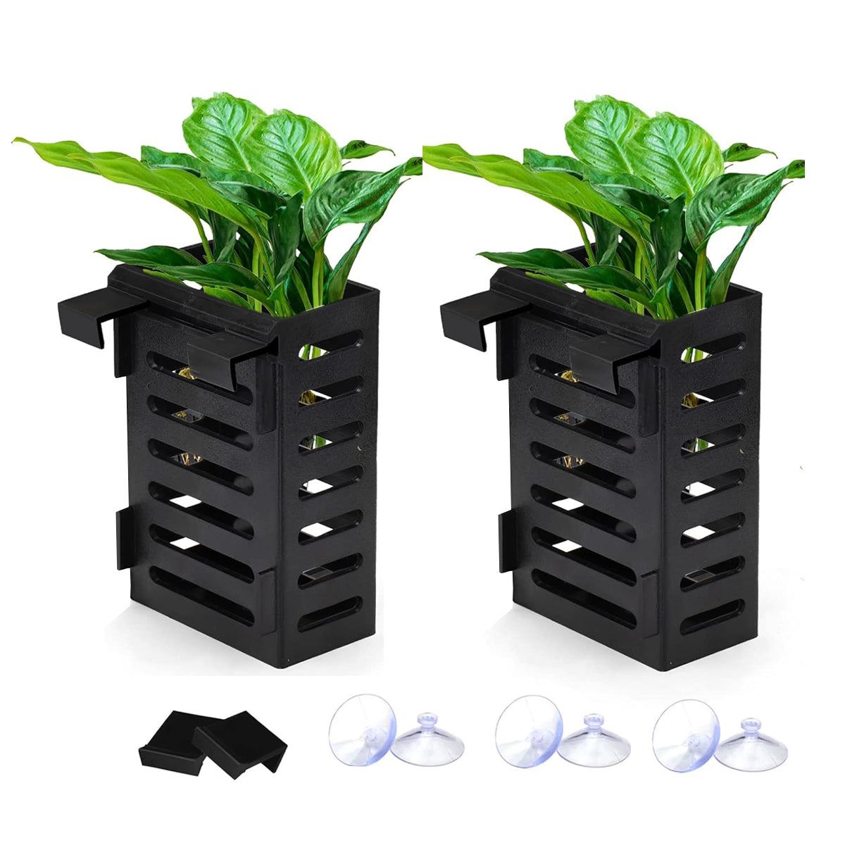 Aquarium Hydroponic Plant Holder Basket With Suction Cups And Hooks