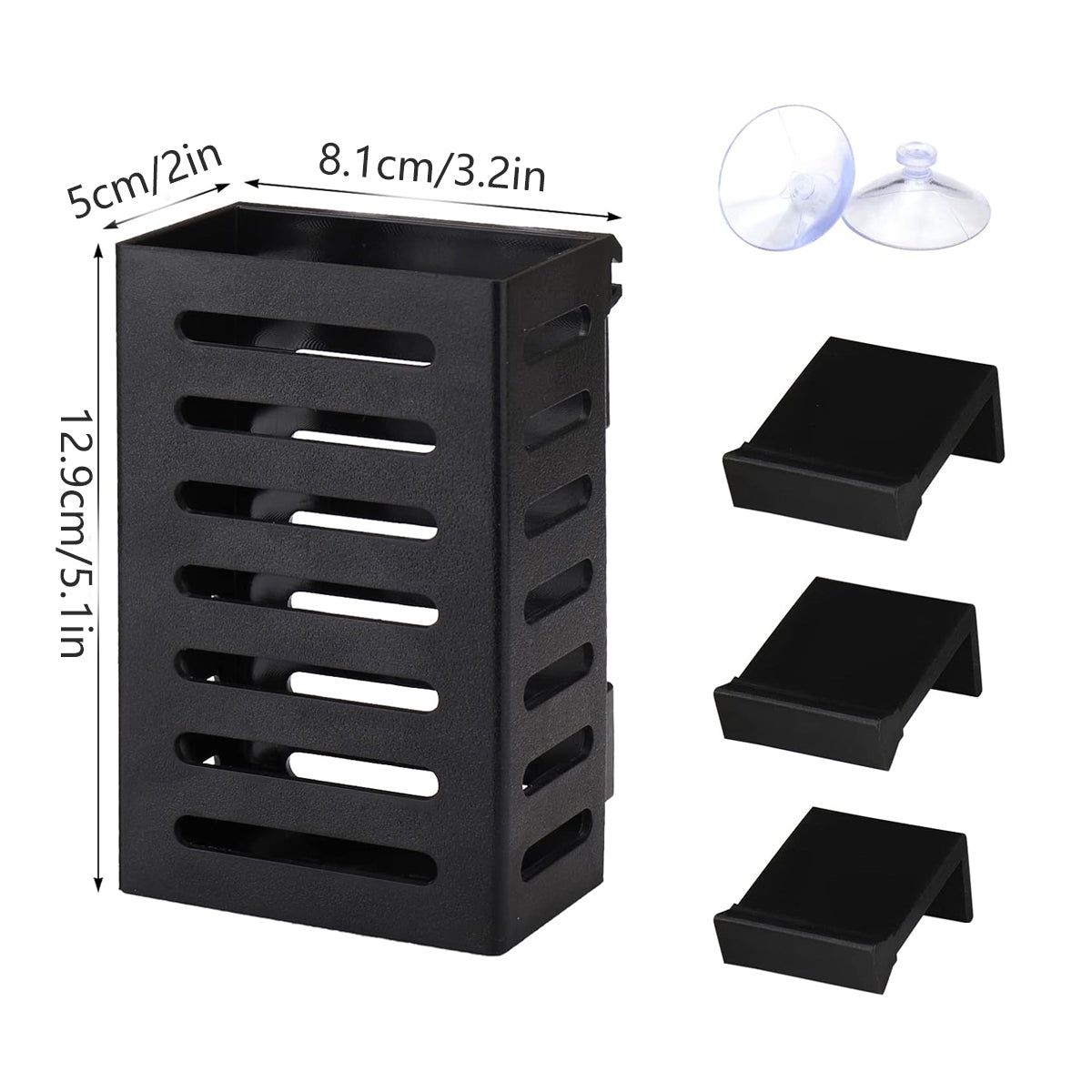 Aquarium Hydroponic Plant Holder Basket With Suction Cups And Hooks