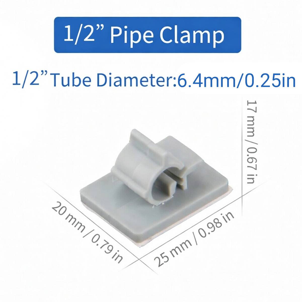 Plastic Pipe Clamps 10PCS Adhesive Clips for 1/4" Tube