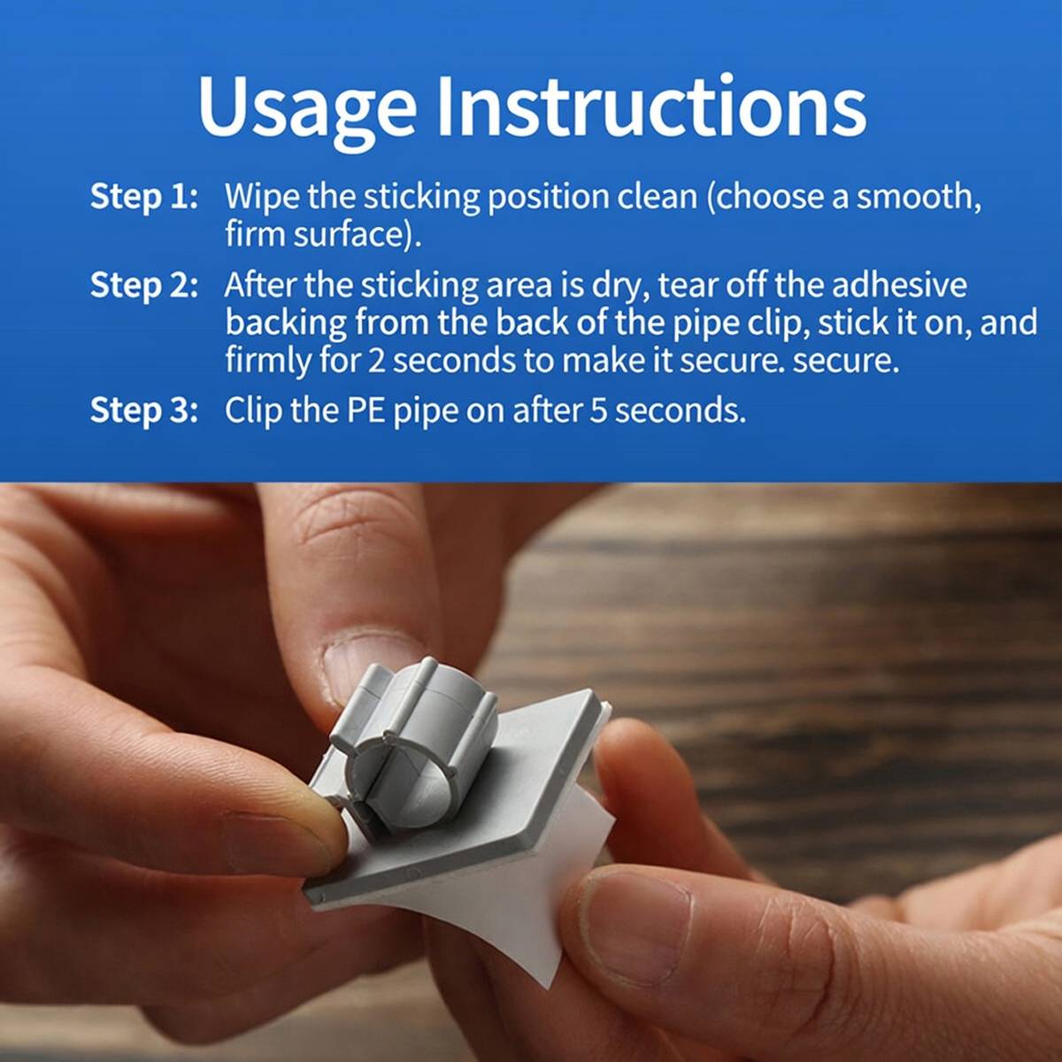 Plastic Pipe Clamps 10PCS Adhesive Clips for 1/4" Tube