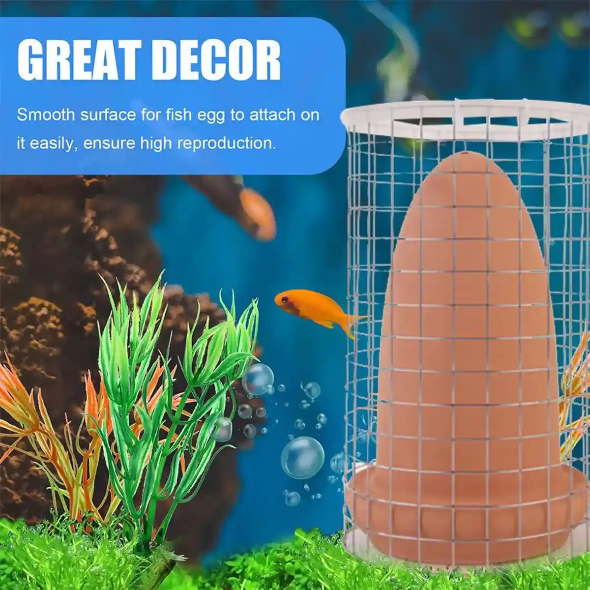 Discus Breeding Cone Clay Spawning Cone With Protective Guard For Aquarium Fish
