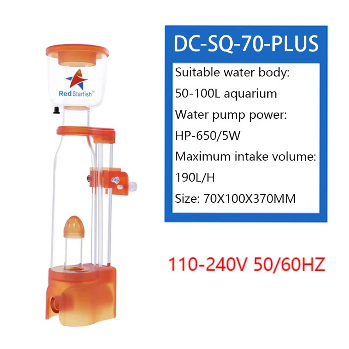 Protein Skimmer Aquarium Filter DC-SQ-70 Marine Reef Skimmer