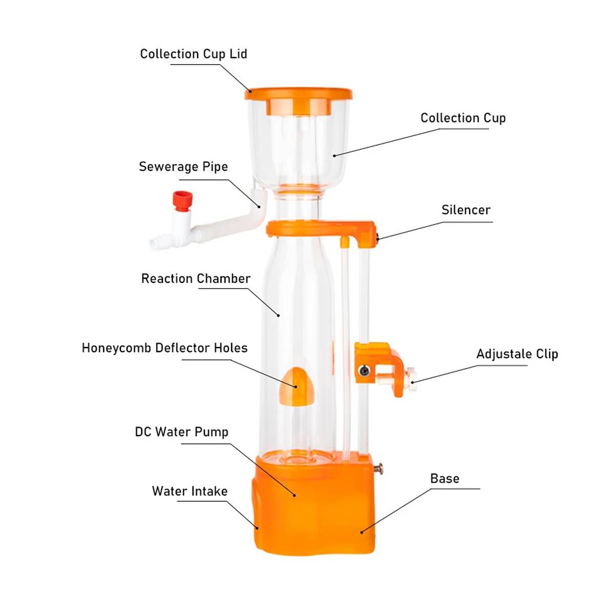 Protein Skimmer Aquarium Filter DC-SQ-70 Marine Reef Skimmer