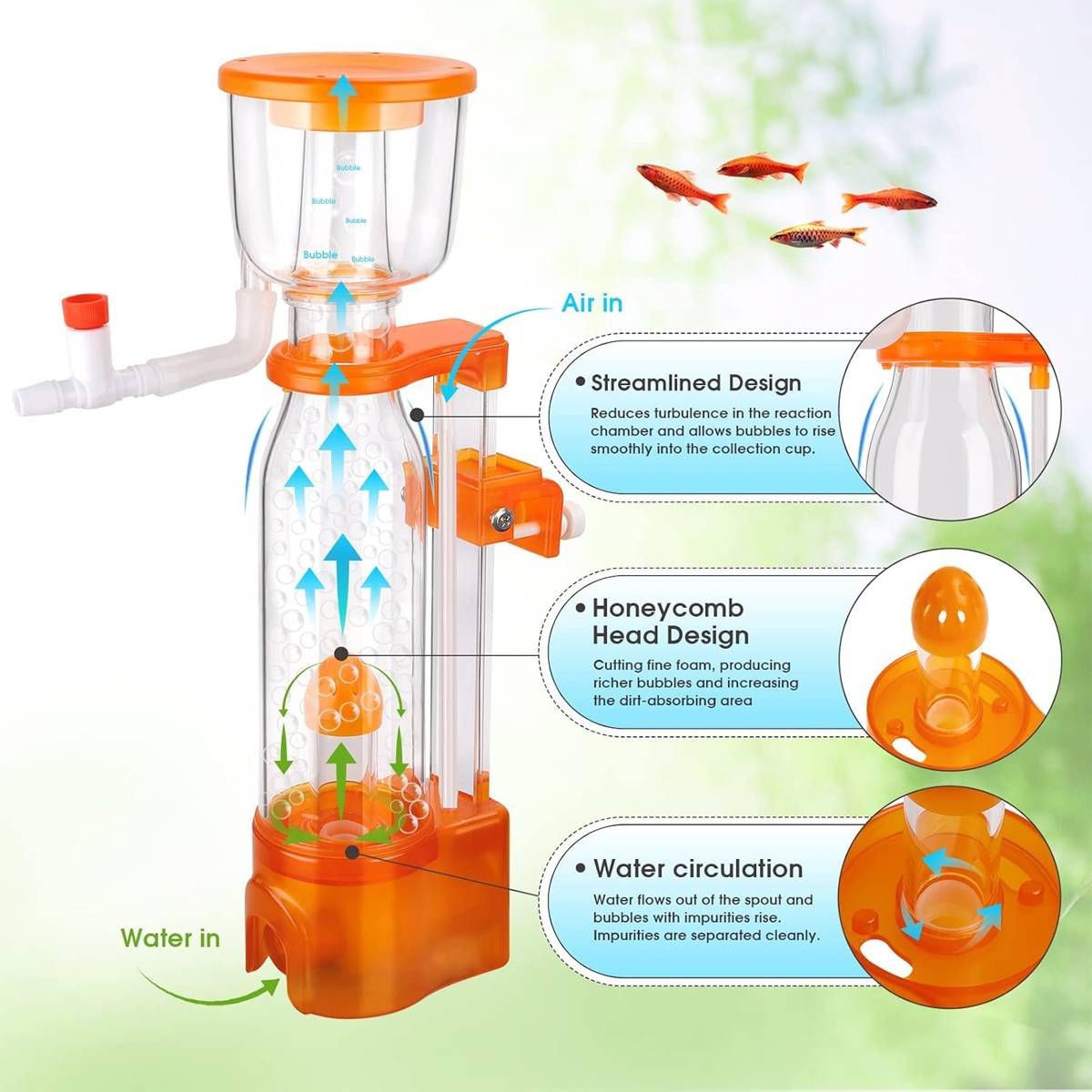 Protein Skimmer Aquarium Filter DC-SQ-70 Marine Reef Skimmer