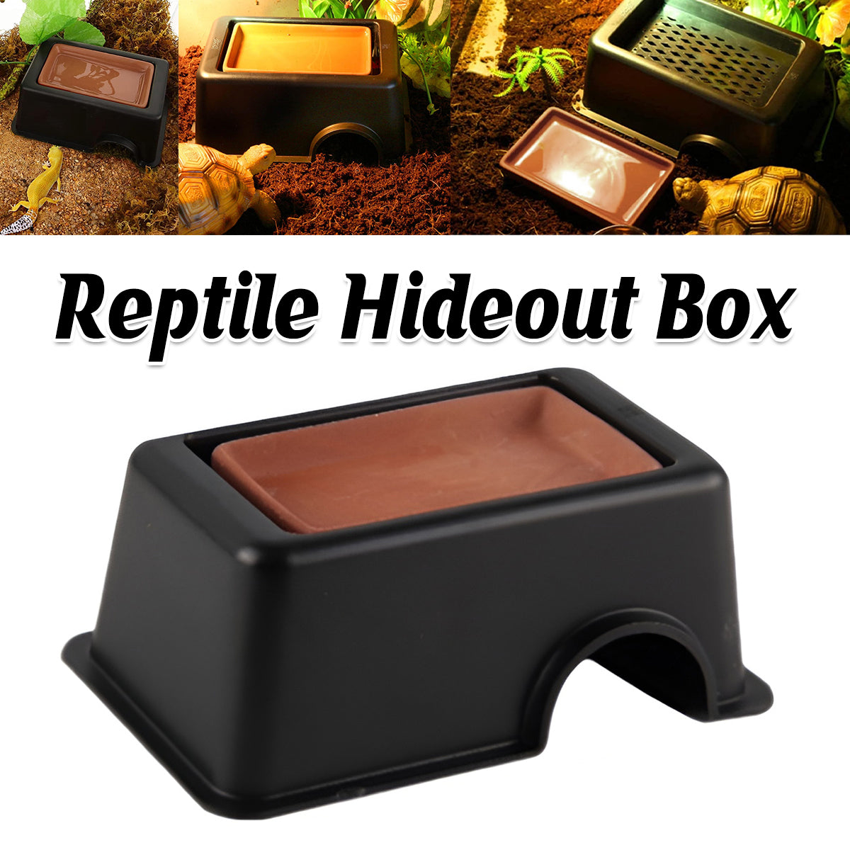 Reptile Hideout Cave Shelter With Ventilation For Lizards Geckos