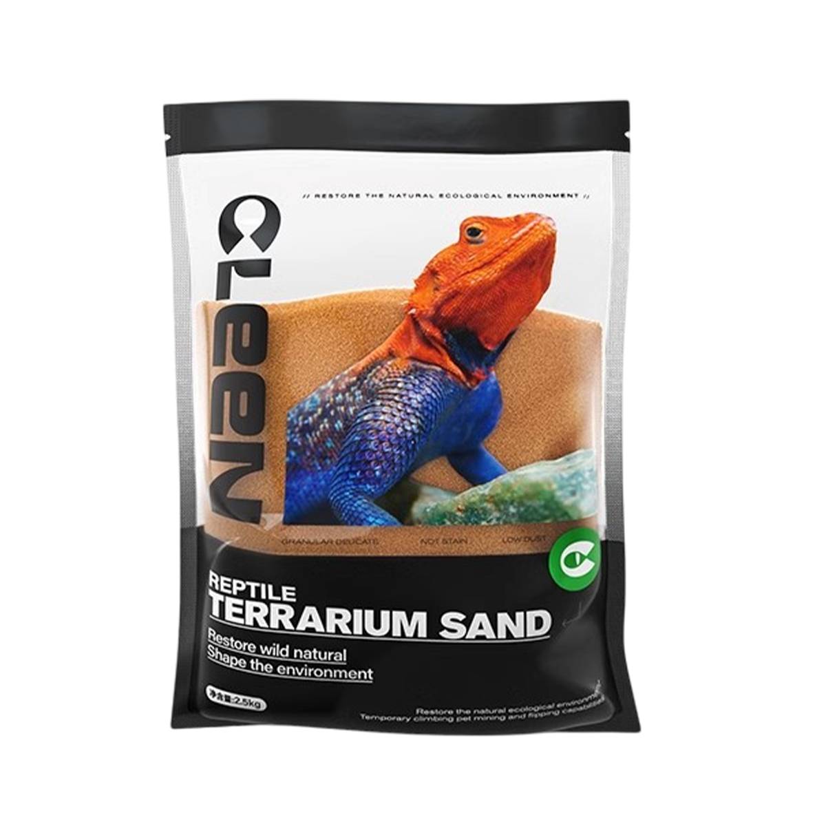 Orange reptile calcium sand vivarium substrate – product view 3