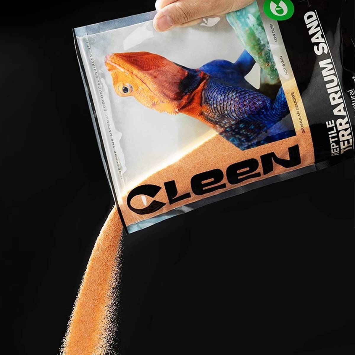 Orange reptile calcium sand vivarium substrate – product view 4