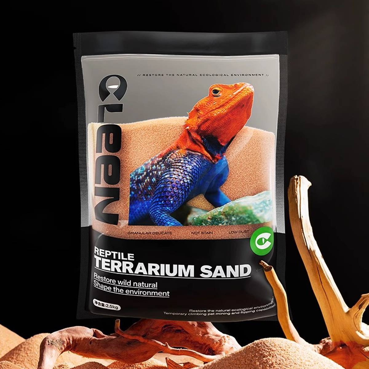 Orange reptile calcium sand vivarium substrate – product view 7