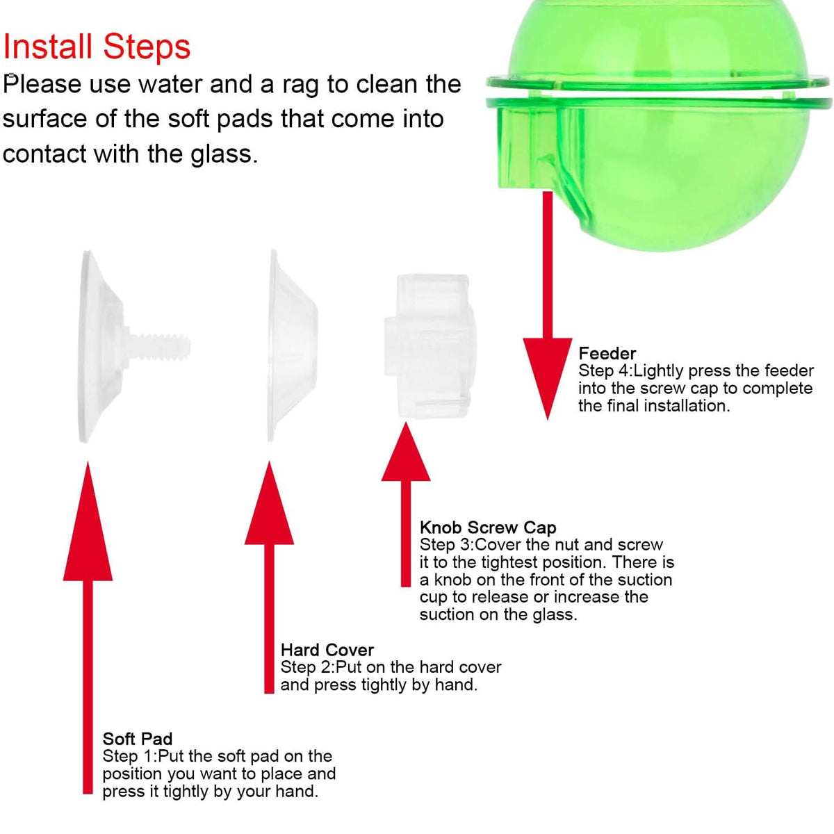 Reptile Suction Cup Feeder Bowl For Lizards And Geckos