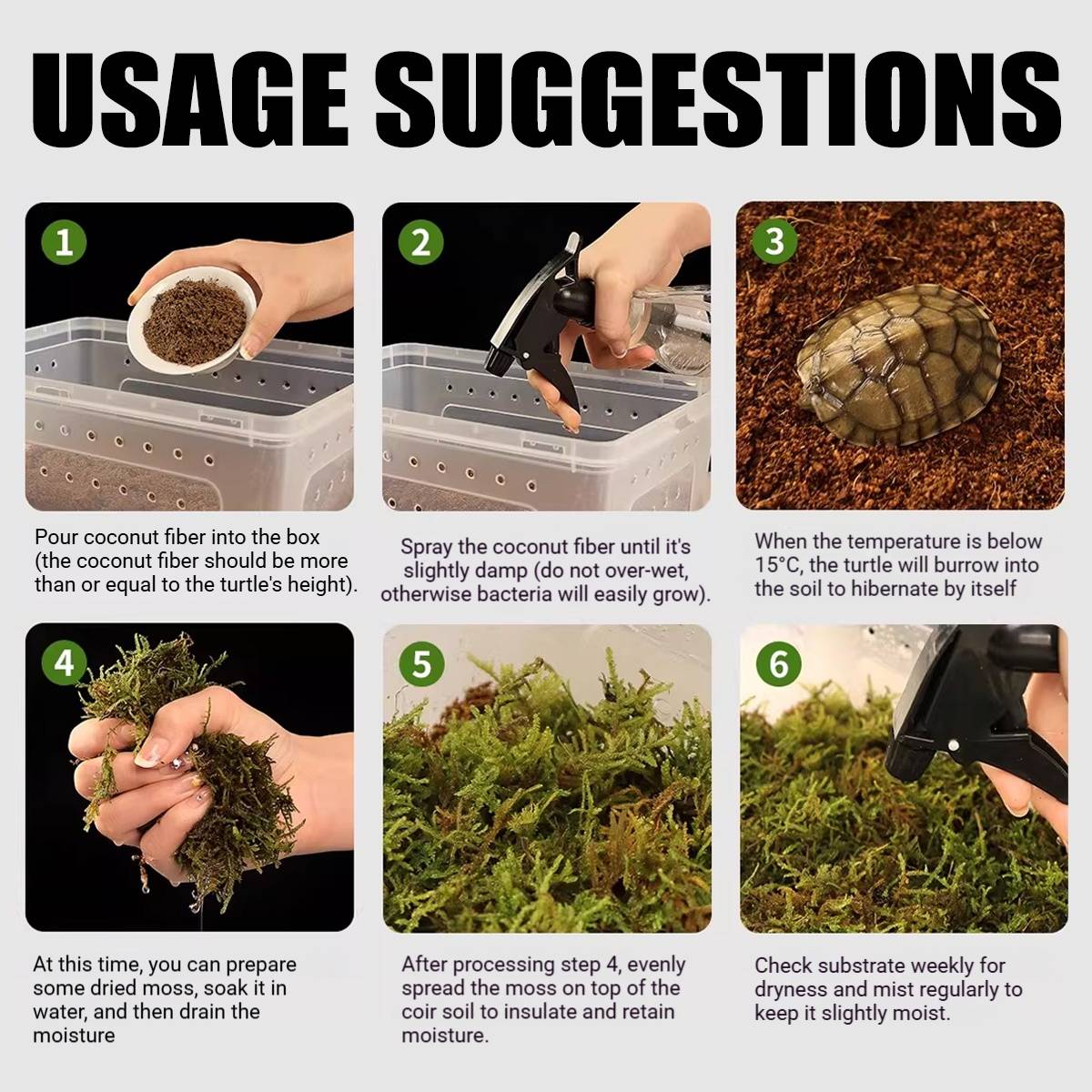 Yee Reptile Hibernation Kit With Coconut Soil And Moss