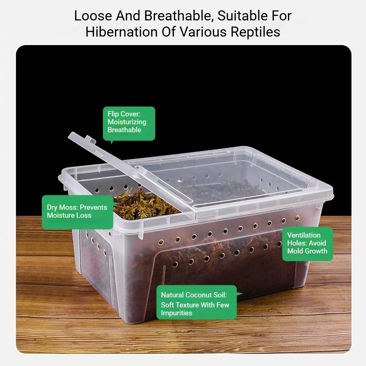 Yee Reptile Hibernation Kit With Coconut Soil And Moss