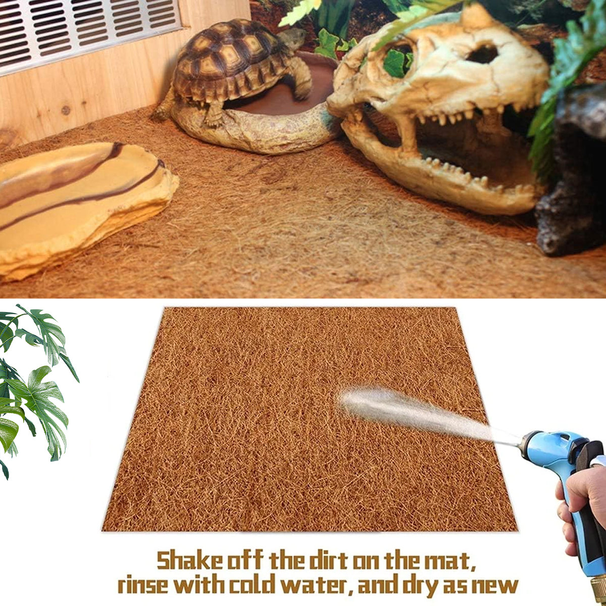 Reptile Terrarium Liner Coconut Fiber Mat Tortoise Carpet Pet Hamster Bedding