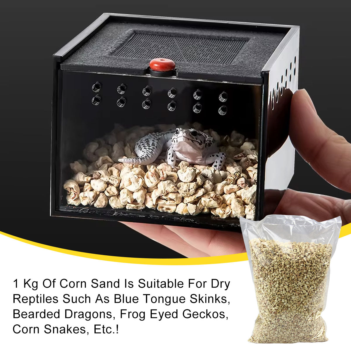 1kg Natural Corn Cob Bedding for Reptiles Small Animal Safe Eco-Friendly Habitat