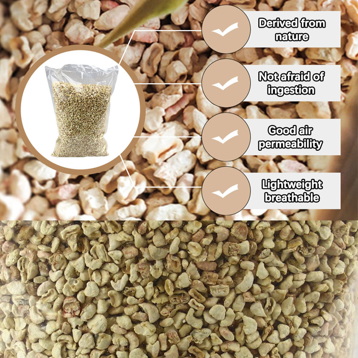 1kg Natural Corn Cob Bedding for Reptiles Small Animal Safe Eco-Friendly Habitat