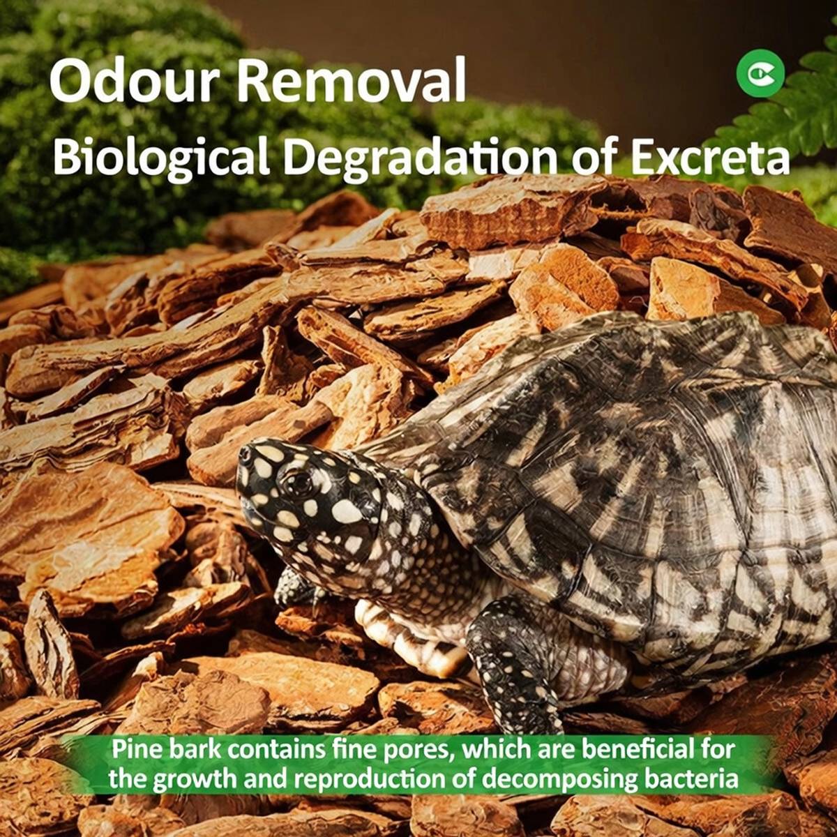 Natural pine bark bedding for reptile vivariums in small pack – product view 6