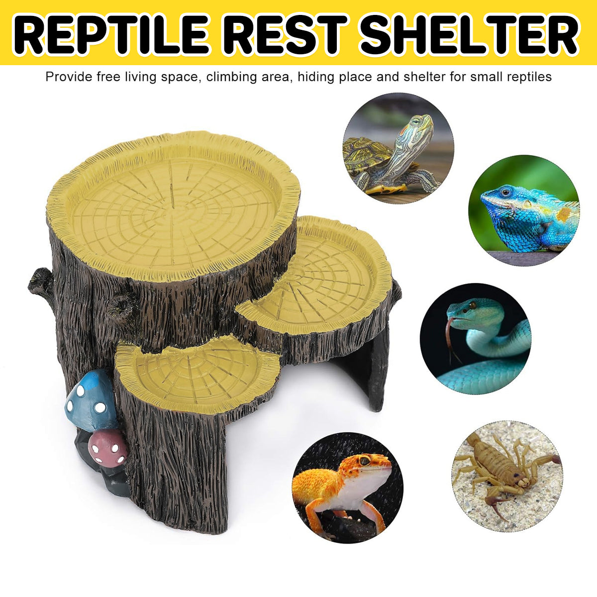 Reptile Rest Shelter Resin Reptile Hide Cave