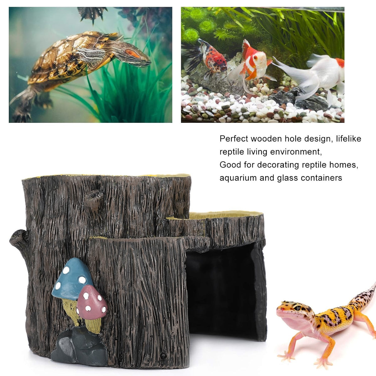 Reptile Rest Shelter Resin Reptile Hide Cave