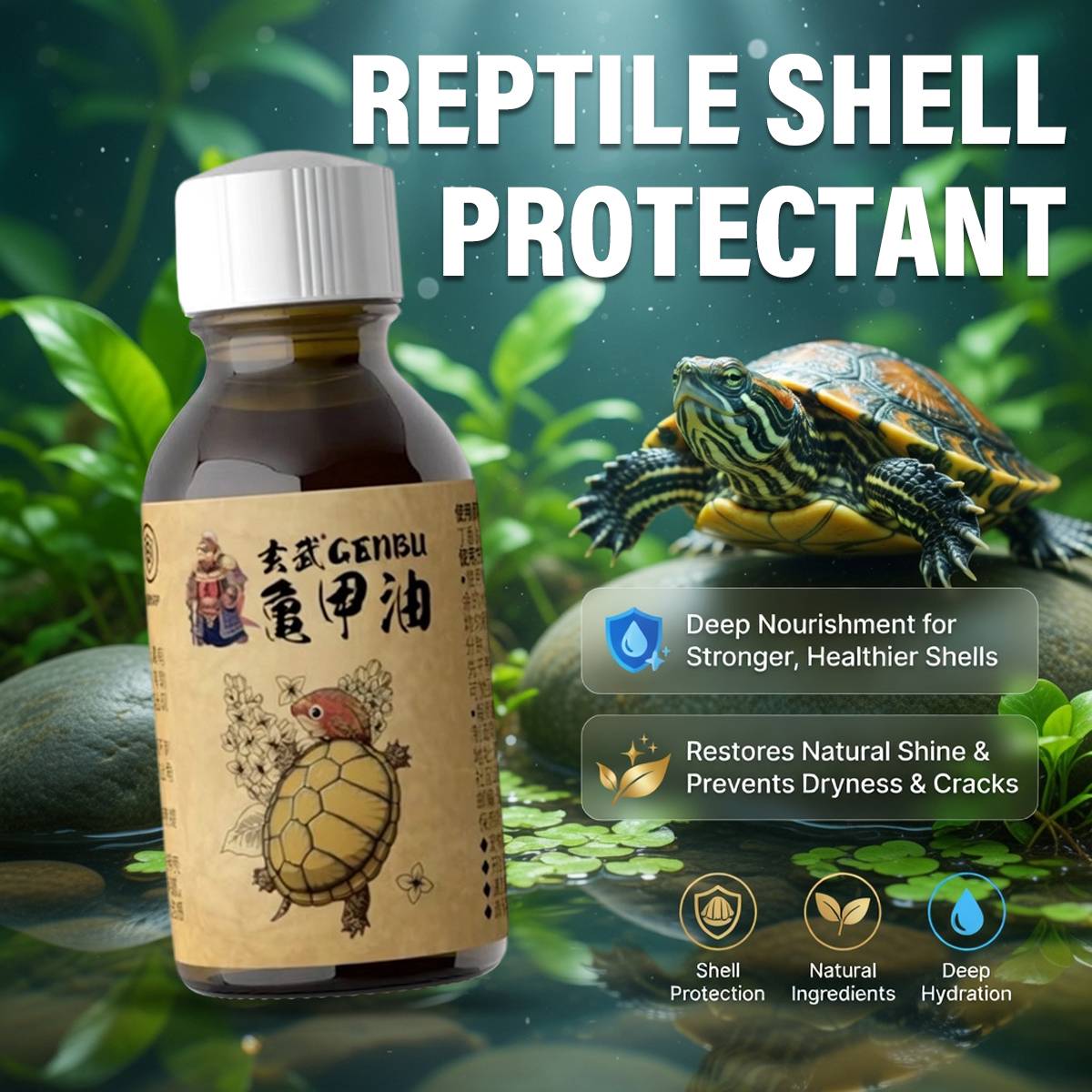 Turtle and tortoise shell moisturising care oil bottle