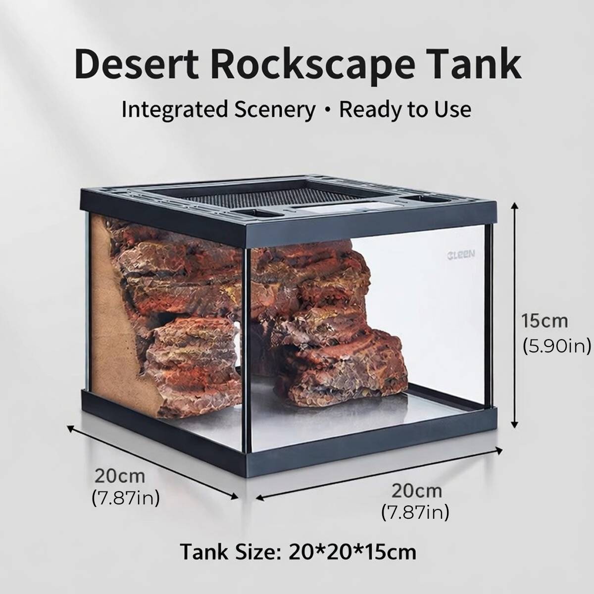 Mini Reptile Terrarium Tank 20cm Glass Enclosure