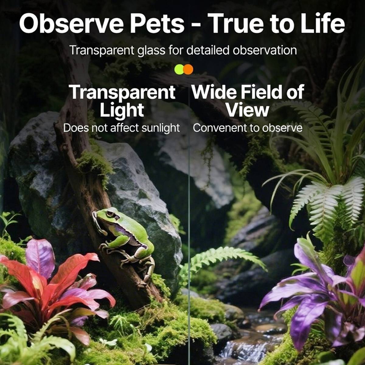 Reptile Terrarium Glass Tank 30x30x45cm