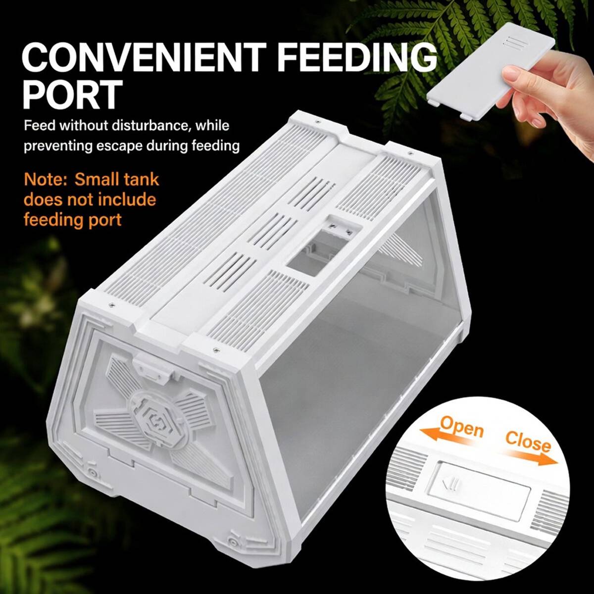 Reptile Habitat Tank With Ventilation And Feeding Port